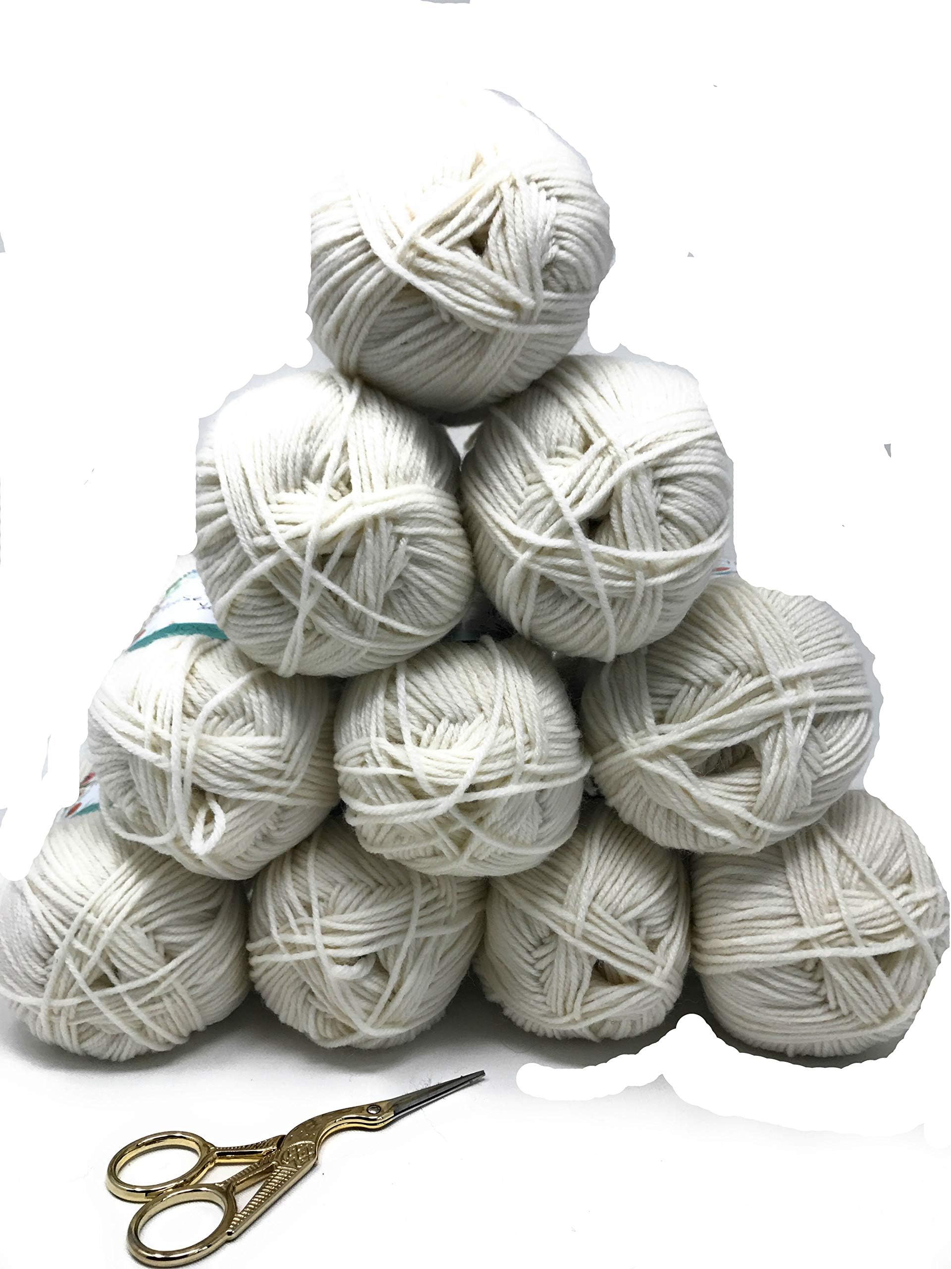 House of Cecilia 10 x 100g balls Snow White, 100% acrylic - super luxe -value pack