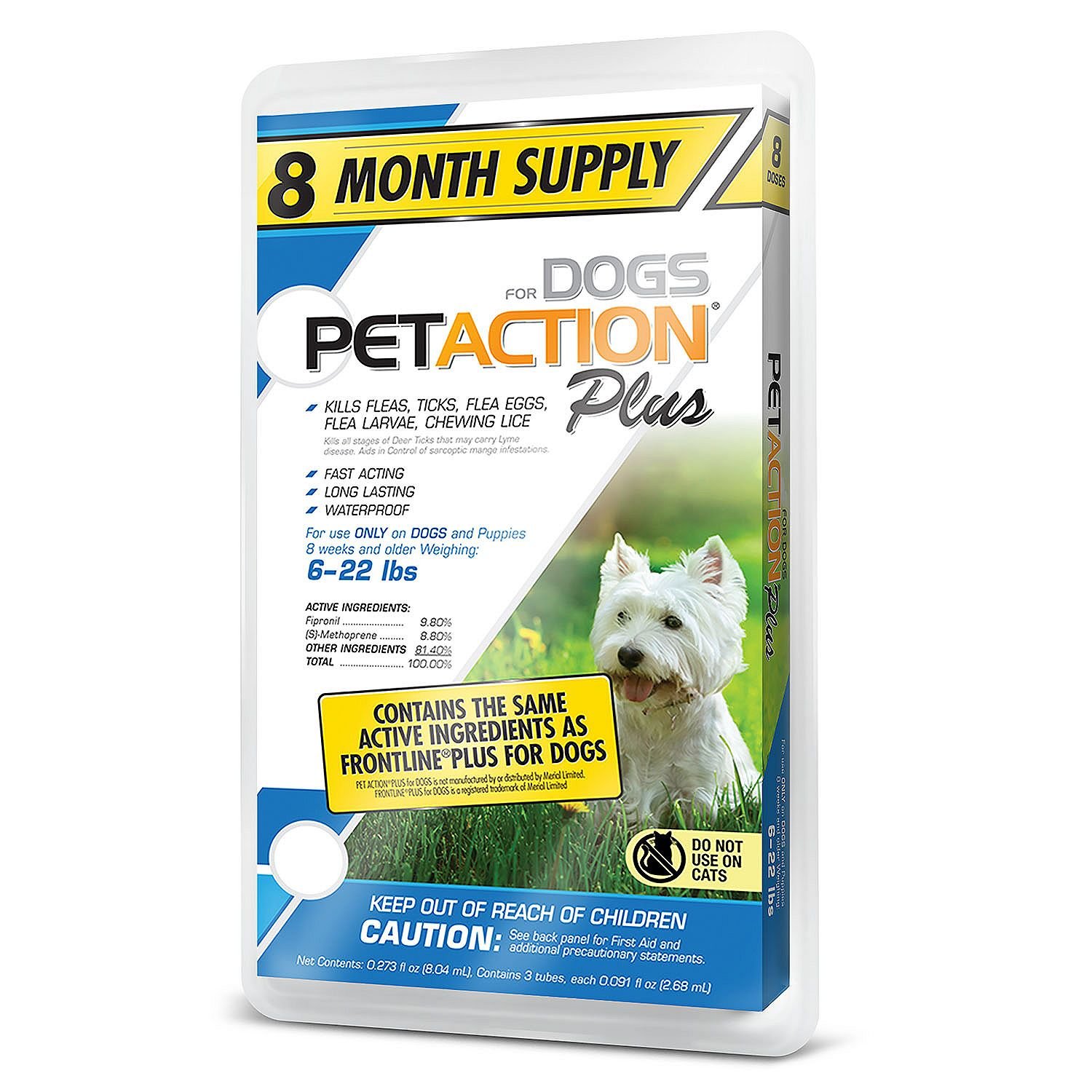 Reviews Pet Action Plus for Dogs, 8 Doses Small 522 lbs