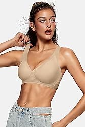 OEAK Womens Deep V Bras Wireless Comfortable Bra
