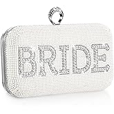 Kacctyen Rhinestone Clutch Bag Bride Clutch Purse Diamond Evening Bag Bride Purse Embellished Jewels Rhinestone Box Bag Gift