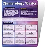Numerology Cheat Sheet For Beginners - Double-Sided Numerology Quick Reference Chart - Numerology And Astrology Basics Tarot Card - Life Path Number, Name Number, Angel Numbers, Master Numbers Guide