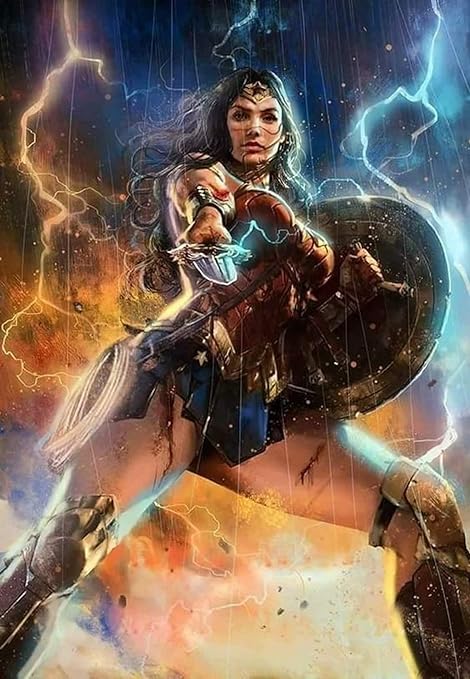 Amazon Com 5d Diamond Embroidery Wonder Woman Art Crafts Living