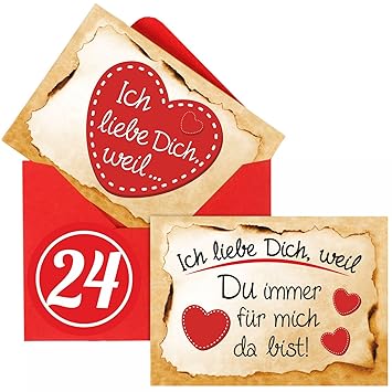 Adventino Adventskalender Mit 24 Karten Ich Liebe Dich Weil