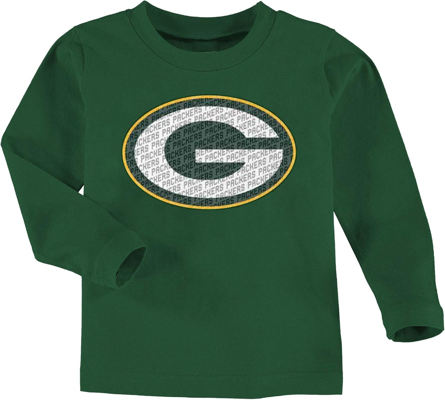 Green Bay Packers Kids Green Wordplay Primary Logo Long Sleeve TShirt (Kids 5/6