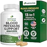 13-in-1 Heart Health Supplement, Blood Pressure Support, 90 Capsules | Blood Pressure Supplement for Heart Health: Hawthorn, Hibiscus, Garlic, Olive Leaf, Green Tea, B12, USA-Made, 90 Day Supply