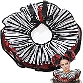 UniqKaliber Layered Clown Collar, Tulle Ruffled Fake Collar Mesh Clown for Halloween Carnival Cosplay
