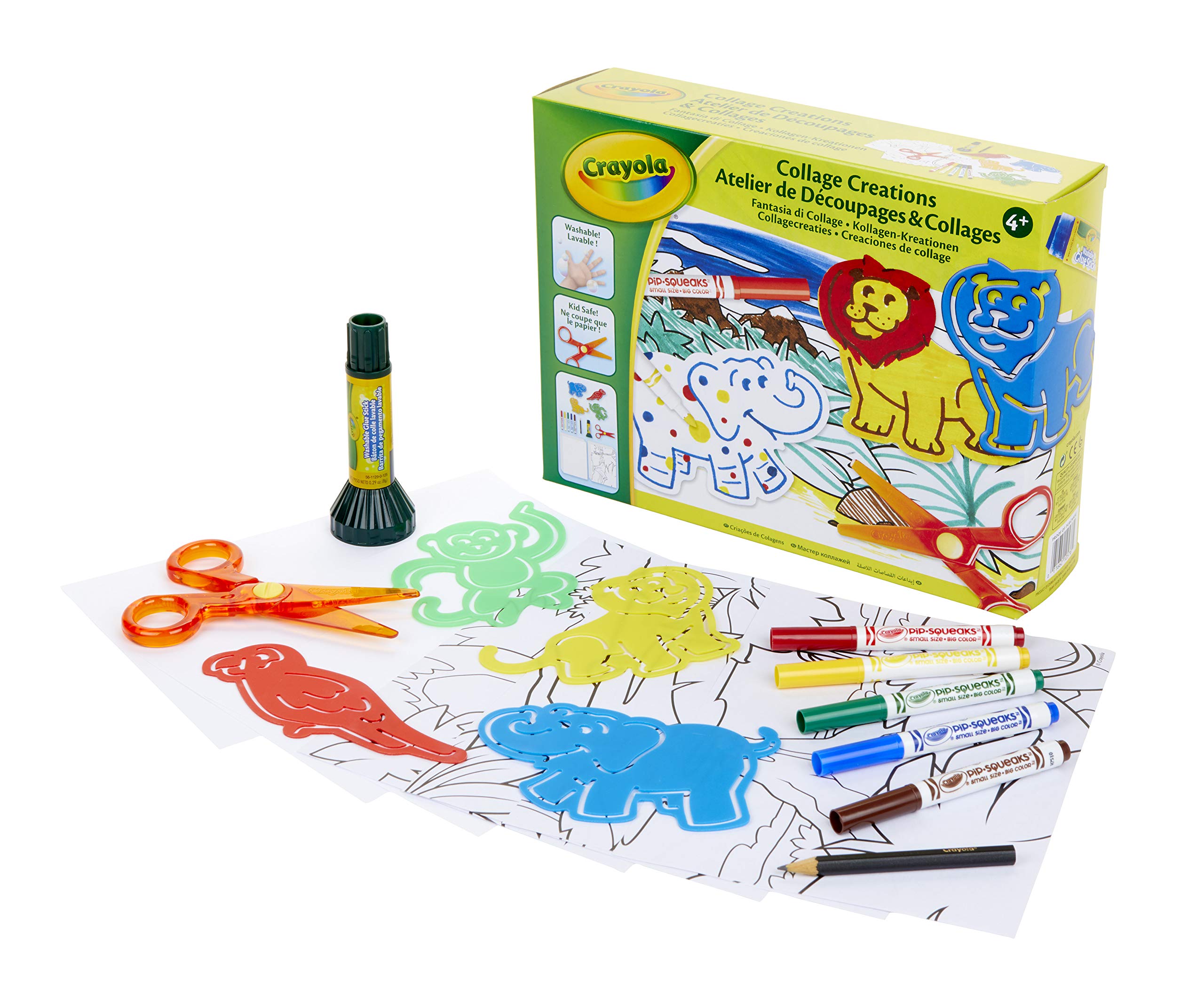 CRAYOLA - 04-0576 Colourful Animal Collage Set, Creative Activity and Gift Idea, Multicoloured, 04-0576