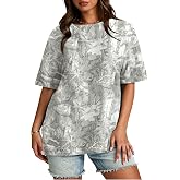 Anoumcy Camo Shirt for Women Mens Maple Leaf Print Camouflage T Shirt Summer Short Sleeve Oversized Camo Tee Shirts Tops