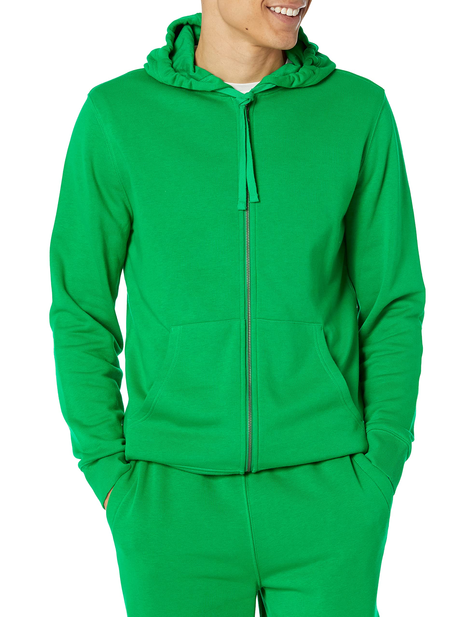 Photo 1 of *HOODIE ONLY* Amazon Essentials Men's Long-Sleeve French Terry Full-Zip Hoodie (Available in Big & Tall), Green, Large