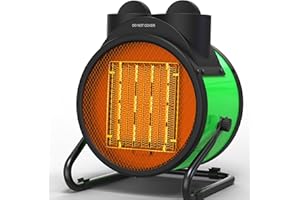 SISUPASSIE Outdoor Heaters for Patio, 1500W Portable Garage Heater with Overheat Protection & 3S Fast Heating, Non-Slip Cushion, Electric Space Heater for Patio, Garage, Greenhouse, Bedroom, Green