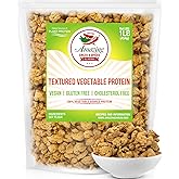 Textured Vegetable Protein TVP 1LB - Unflavored Soy Meat Substitute Vegan | High protein plant based chunks for tacos, chili,