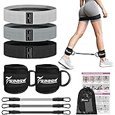 WOQQW Resistance Bands Set - Ankle Resistance Bands with Cuffs for Legs & Glute Workout, Fabric Booty Bands for Women, Home Gym Exercise Equipment for Hip, Pilates, Fitness, Yoga, Physical Therapy