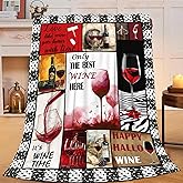 Red Wine Blanket for Women, Wine Lover Fleece Blanket Gifts for Boys Girls, Warm Cozy Soft Flannel Stuff for Bed Sofa Couch 50" x 40"