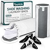 2 Pack Shoe Washing Machine Bag – Reusable Chenille Laundry Shoe Bag for Washing Machine/Dryer with Adjustable Shoe Trees, Deep Clean Protection for Sneakers, Tennis Shoes, Men & Women
