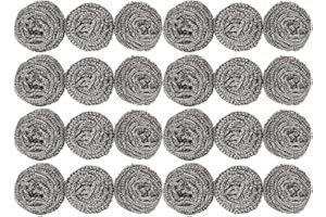 24 Pack 30g Stainless Steel Sponges - Stainless Steel Scouring Pad, Steel Wool Scrubber, Metal Scrubbers for Pans, Steel Wool