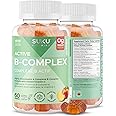 SUKU Vitamin B Complex Gummies with Vitamin C – Sugar Free Vegan 8 B Vitamins Complex Gummy Supplement Increases Cell Develop