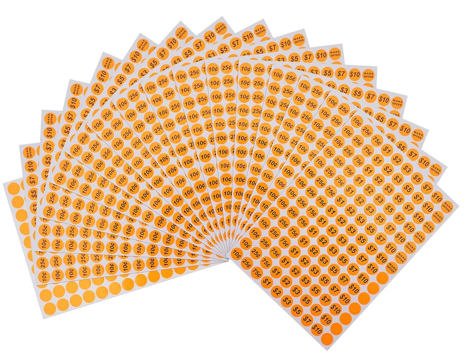 pre printed price stickers