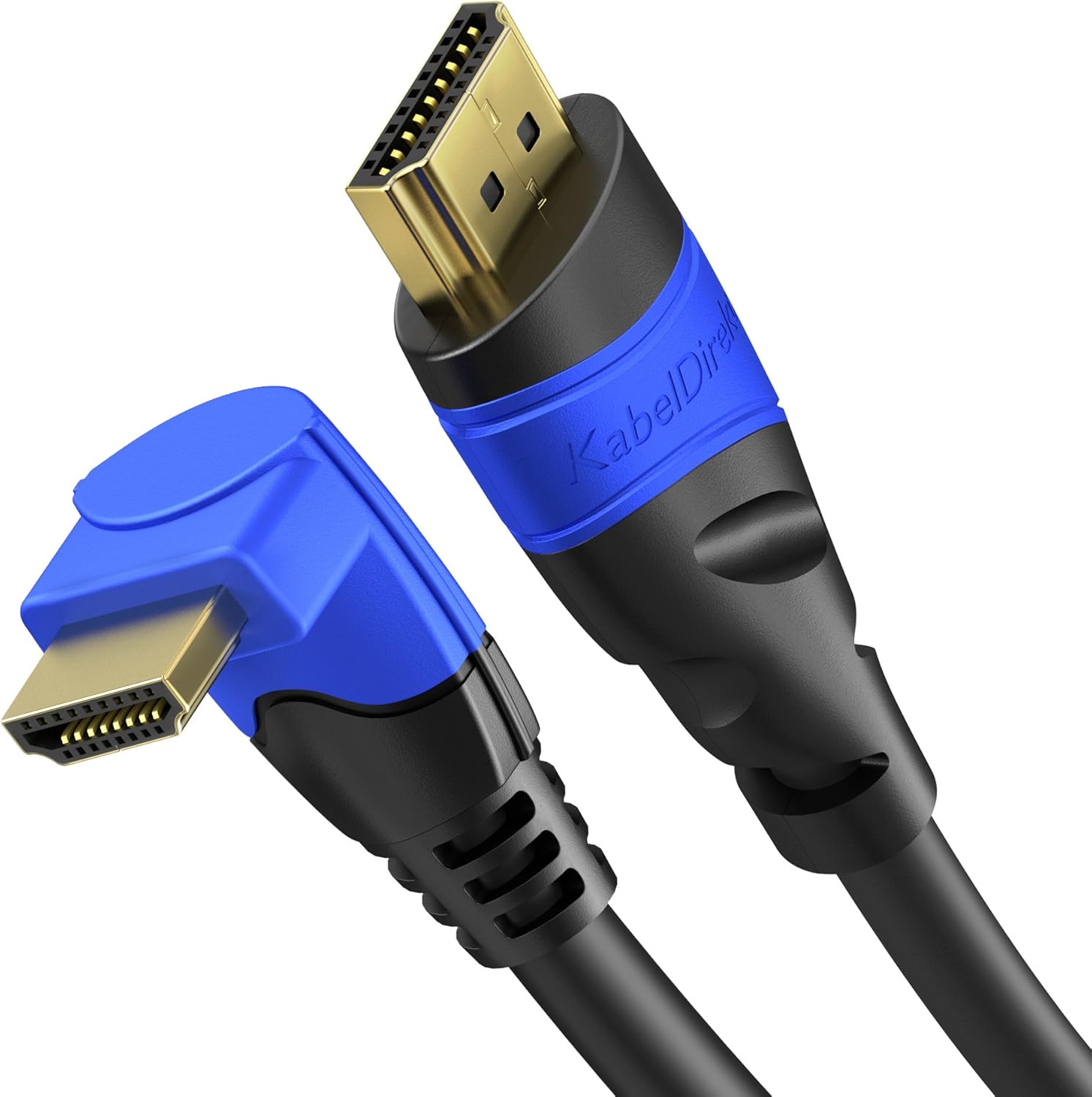 90° angled 8K/4K HDMI Cable, 0.5m, with A.I.S. Shielding, designed in Germany (supports all HDMI devices like PS5/Xbox