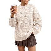 Trendy Queen Women Oversized Cable Knit Sweaters 2026 Fall Fashion Outfits | Warm Chunky Long Pullover, Cute Winter Clothing,
