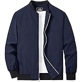 MAGCOMSEN Men's Bomber Jacket Lightweight Casual Zip Up Windbreaker Spring Fall Golf Coat with Pockets
