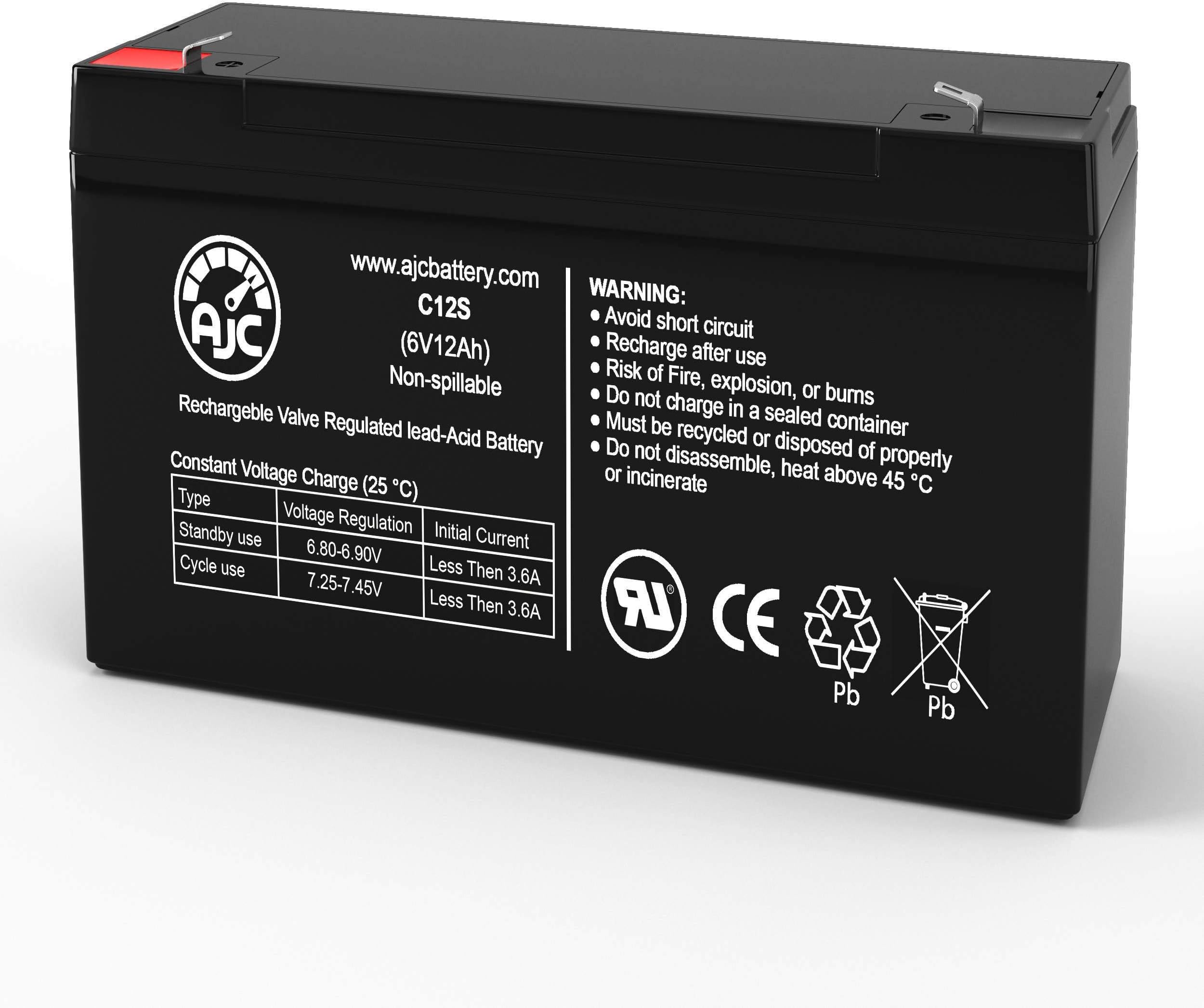 Union MX-06120 6V 12Ah Sealed Lead Acid Battery - This is an AJC Brand Replacement