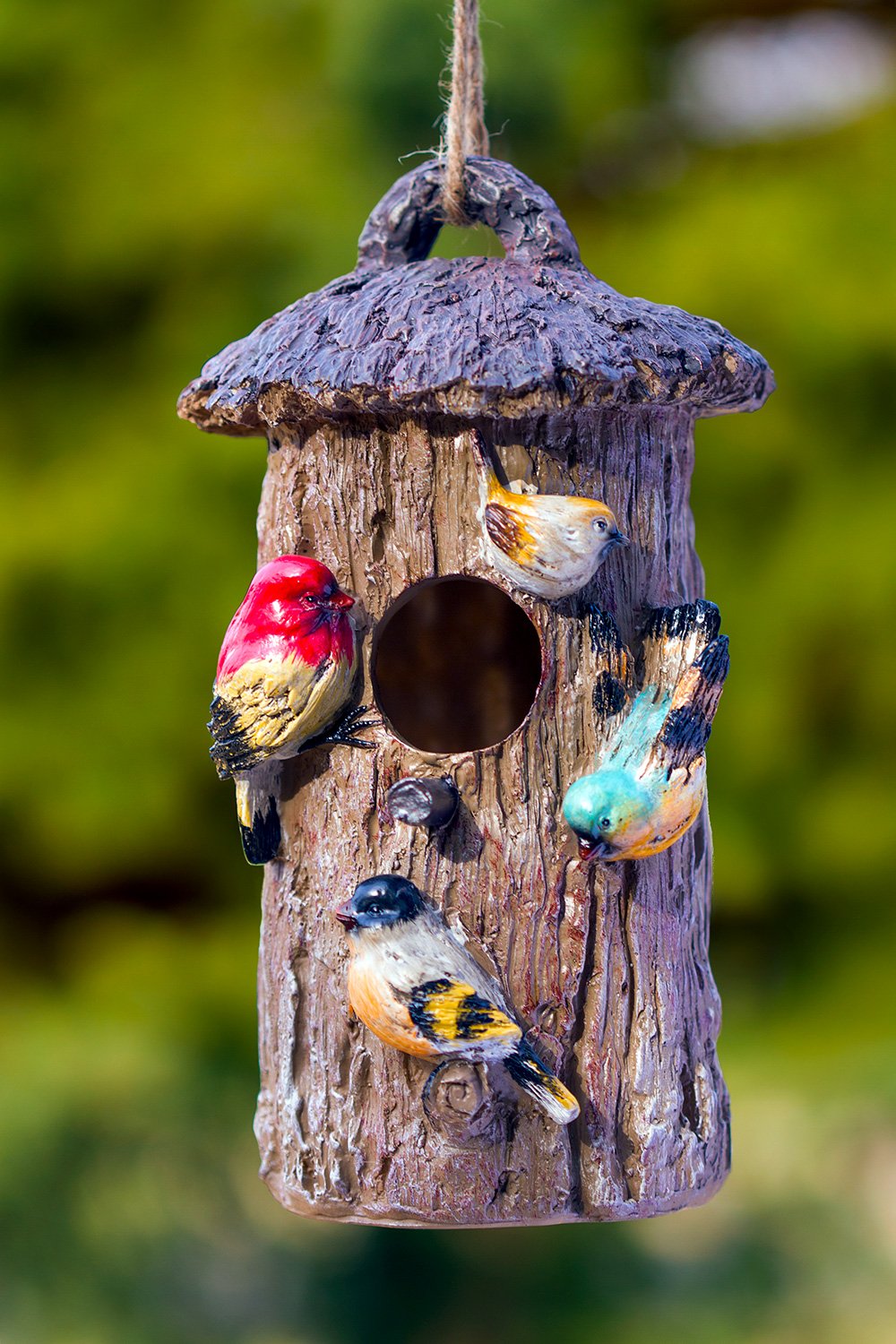 Oak Tree Decorative Hand Painted Bird House Amazon In Garden