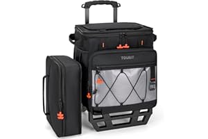 TOURIT 75 Can Rolling Cooler Detachable Double Deck Beach Cooler with Wheels Collapsible for Outdoor, Camping, Picnic, Travel