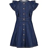 Calvin Klein Girls Short Sleeve Lightweight Chambray Denim Shirt Dress