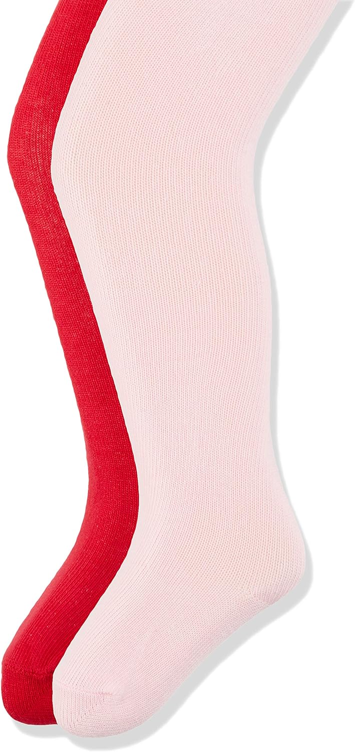 Playshoes M/&auml;dchen Elastisch Ringel und Uni mit Komfortbund Strumpfhose 2erPack