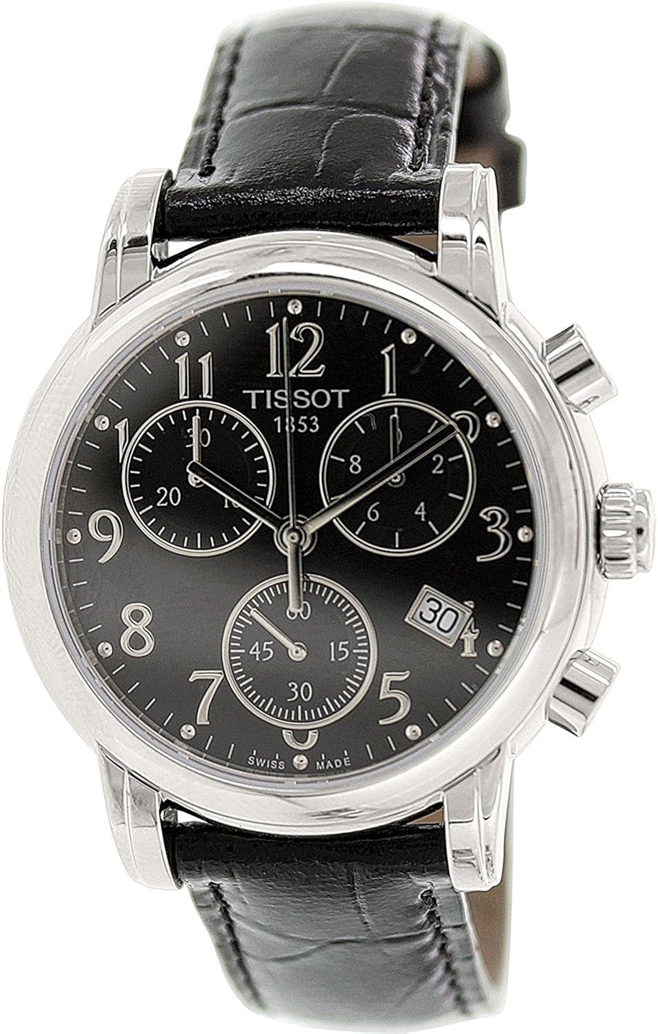 Tissot Ladies Watch Black dial Leather Band T050.217.16.052