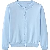 Miccina Girls Cardigan Sweater School Uniforms Toddler Long Sleeve Button Knit Solid Sweaters Tops