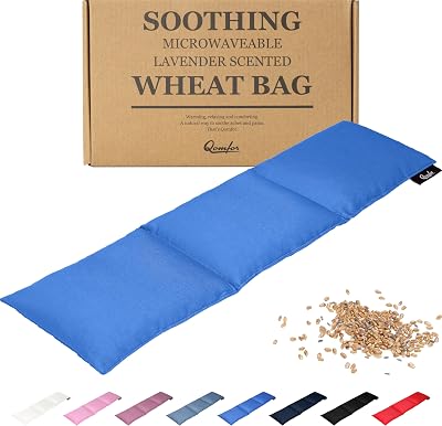 Qomfor Microwavable Wheat Bag Blue Lavender Scent 3 Chambers 700g