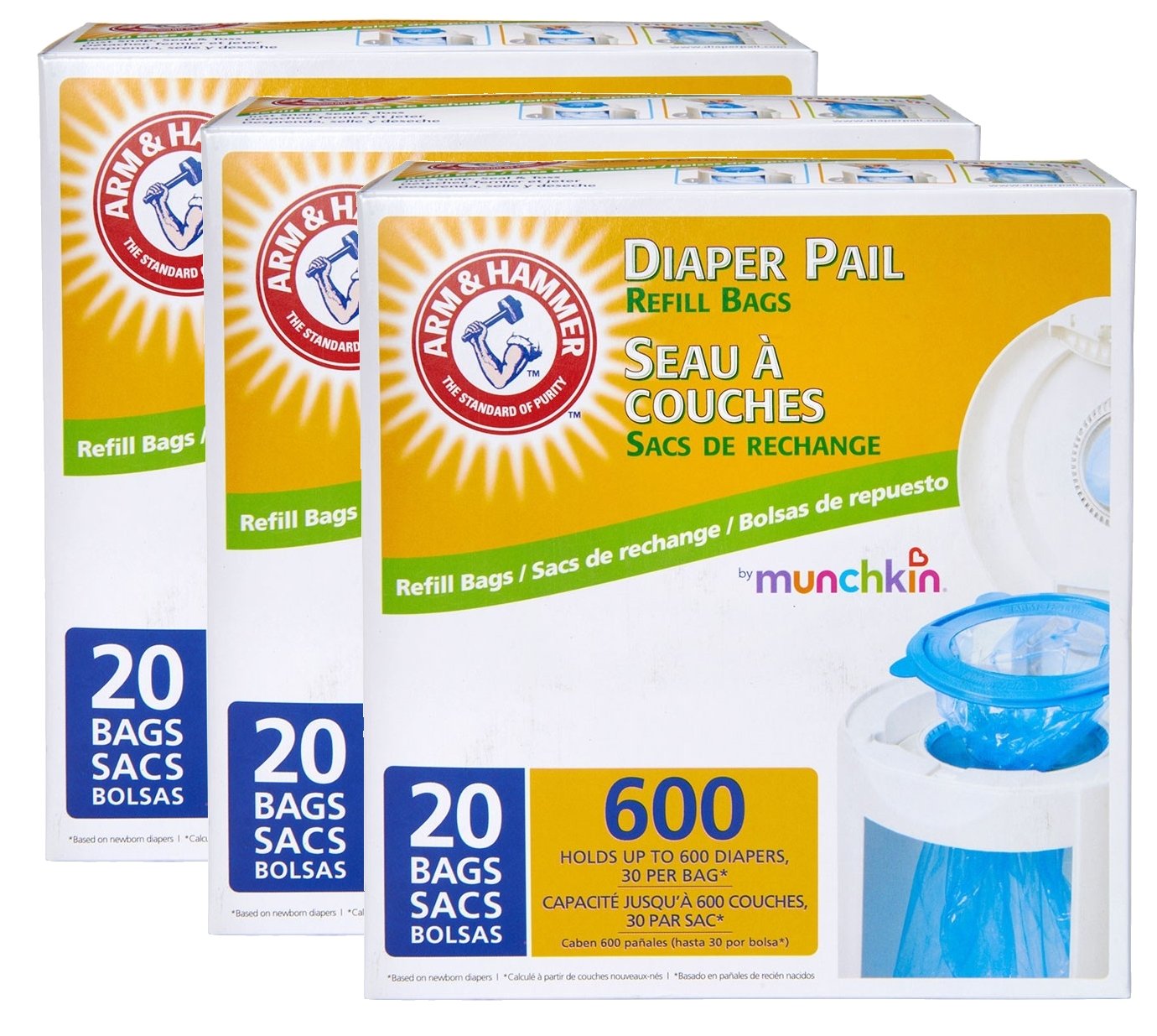 munchkin diaper pail refill bags