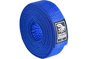 RING PRO Martial Arts Belt for Karate Taekwondo Aikido Judo – Durable Cotton-Polyester Karate Belts for Kids Adults, Blue, 3