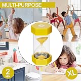 Temple Lodge Jumbo Sand Timer for Kids 2 Minutes Yellow - Visual Time Tool view 4