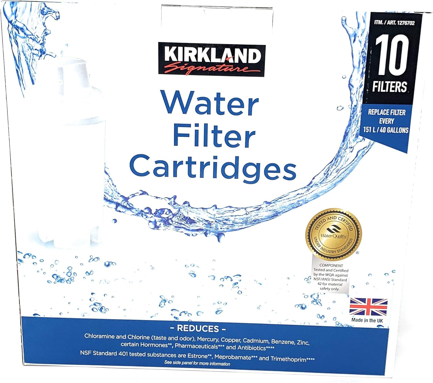 Kirkland Signature Water Filter Cartridges for Brita Pitchers, 10 Refills: Home & Kitchen