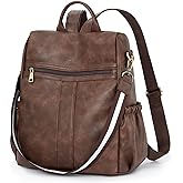 Missnine Backpack Purse for Women, PU Leather Anti-theft Backpack, Ladies Convertible Satchel Bags, Shoulder Bag for Travel, Work, Trip, Coffee