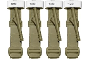 MAOGENXI Tourniquet, Military Emergency Tourniquets for Combat, Tactical Gear for Outdoor Emergency, Stop The Bleed Kit One-Handed Application for Medical, Camping, Outdoor, 4 Pack, Dark Green
