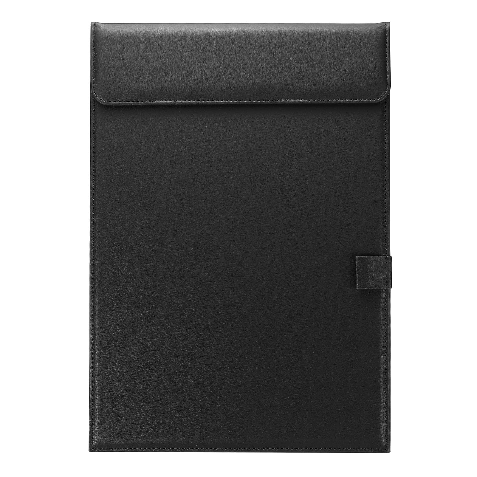 PATIKIL 13"x9.1" A4 PU Leather Clipboard, Business Padfolio Organizer Binder Resume Legal Document Folder Holder Writing Pad for Office, Black