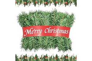 NUGXICA Christmas Garland 54 Feet - 3 Stands Artificial Evergreen Garland Soft Greenery Garland Set for DIY Christmas Decoration, Non-Lit Indoor Outdoor Garlands for Stair Railing/Mantle/Holiday/Party Decor