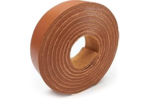 SEPICI 9/10 oz, Tan, 1"Wide, 50-60 inches Long Leather Straps (1" x 50-60'' Tan)