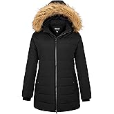 Soularge Women's Plus Size Winter Thicken Puffer Coat with Detachable Hood