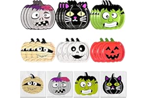 SJJPDYY Halloween Plates and Napkins Tableware Halloween Party Decorations Tableware Disposable Pumpkin Monster Vampire Bat Themed Paper Plates Napkins Party Supplies