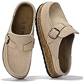 Project Cloud 100% Genuine Leather Moccasin-Style Clogs for Women - Memory Foam and Water Resistant Mules Slip-on - Non-Slip and Durable Clogs Casual Shoes for Women Footwear