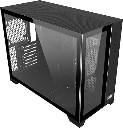SaharaGaming Case Tempered Glass Mesh Metal Panel RGB Cooling System