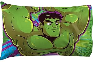 Jay Franco Marvel Super Hero Adventures Hulk Out 1 Pack Pillowcase - Double-Sided Kids Super Soft Bedding (Official Marvel Product)