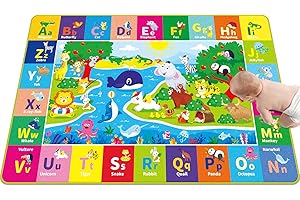 AKASISRUG ABC Kids Rug, Kids Play Mat, Super Soft Preschool Rugs with Animals, Kids Rugs for Playroom Classroom, Foldable Floor Mat for Kids Baby Crawling Playing (59 X 39.4 INCH)