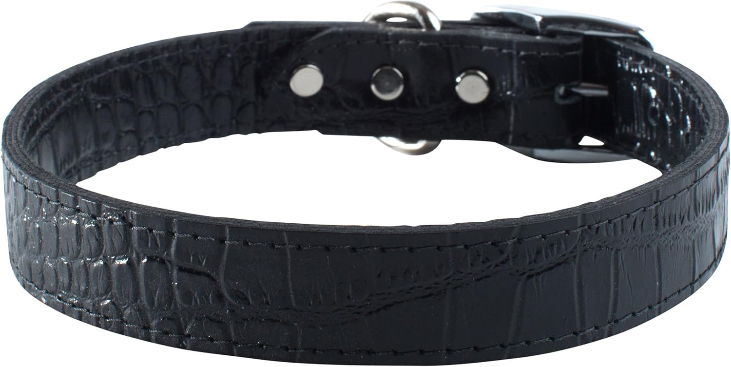 parisian pet croc texture personalized dog collar
