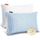 Love Attitude Shredded Memory Foam Pillows Queen Size Set of 2, Cooling Firm Pillows Queen Size 2 Pack for Bed, Adjustable for Side Back Stomach Sleepers