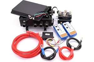 Torkettle 12V 500A Winch Solenoid Contactor Relay with Box and Twin Remote Controller Kit for 8000lbs-17000lbs ATV UTV Winches